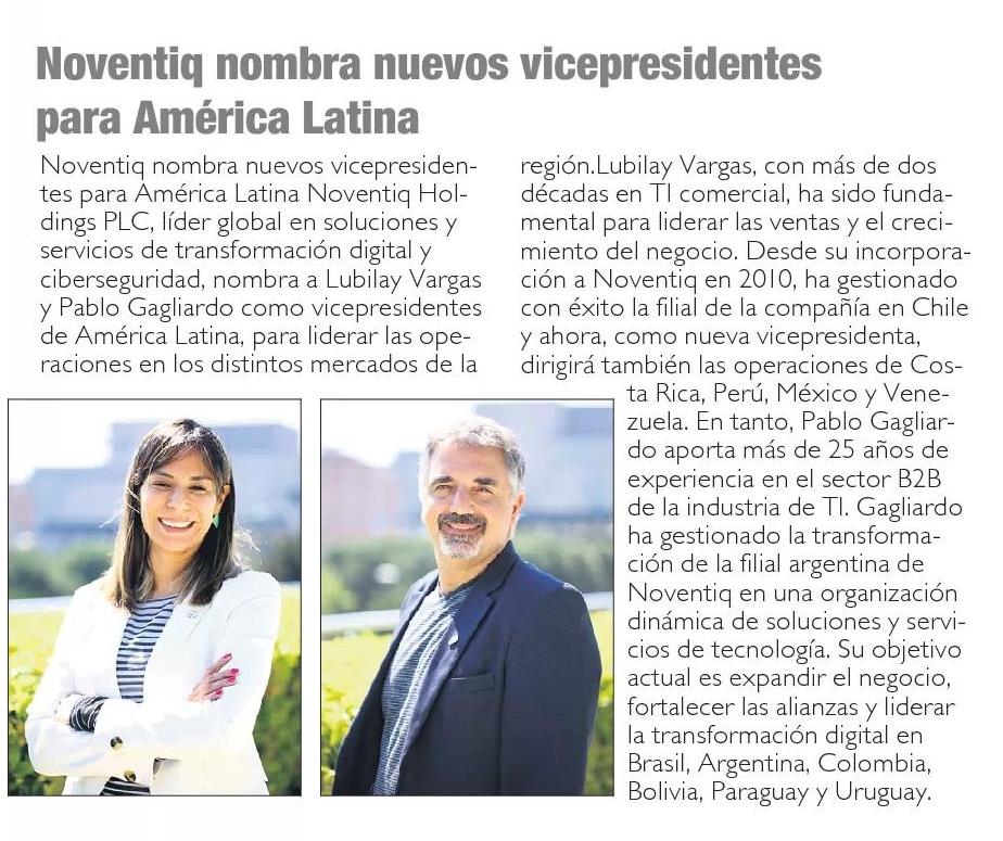 Noventiq nombra a Lubilay Vargas y Pablo Gagliardo nuevos Vicepresidentes para acelerar el crecimiento en América Latina
